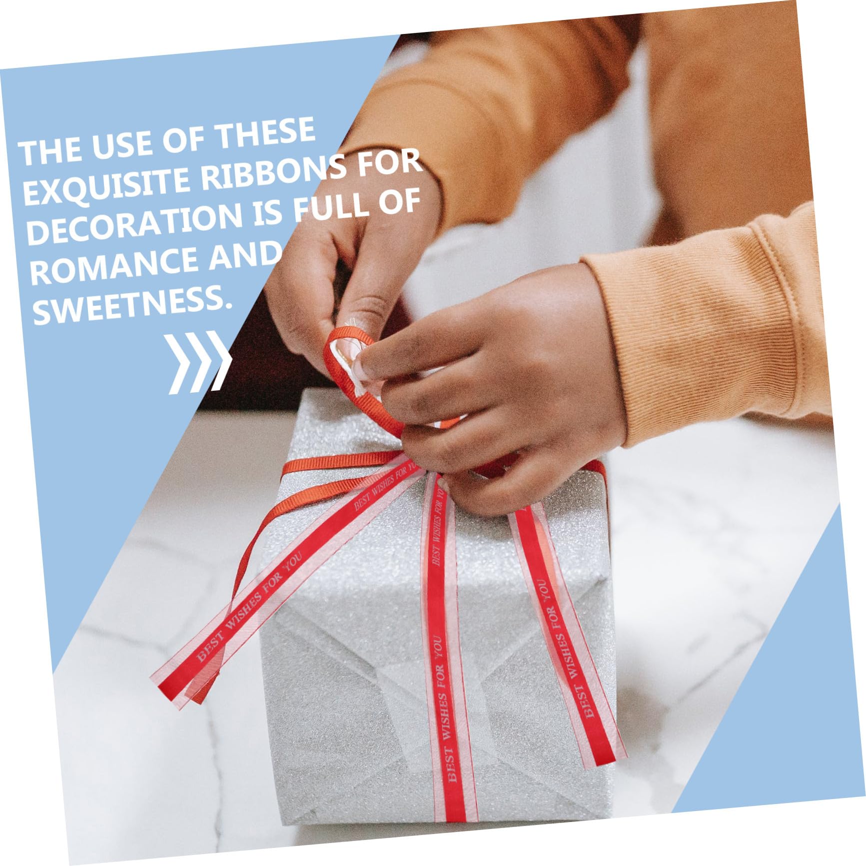 NUOBESTY 5rotoli Nastro in Raso Decorativo Nastro per Confezioni Regalo Regalo per Pacchi Creativo per Feste