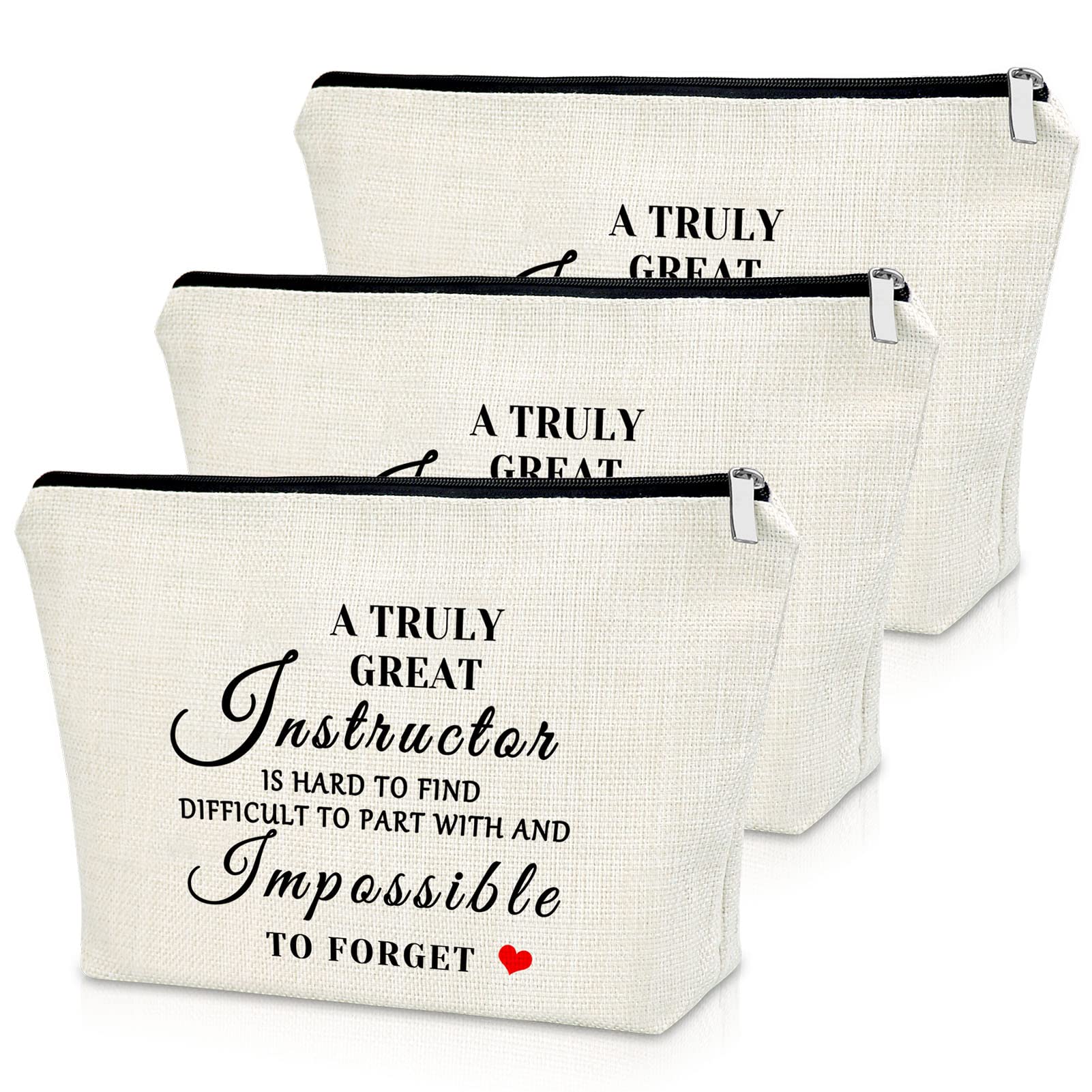 Instructor Gift 3PCS Instructor Gifts from Student Makeup Bag Instructor Appreciation Gifts Thank You Gift for Instructor Cosmetic Bag Best Instructor Gifts for Professor Mentor Teacher Birthday Gifts
