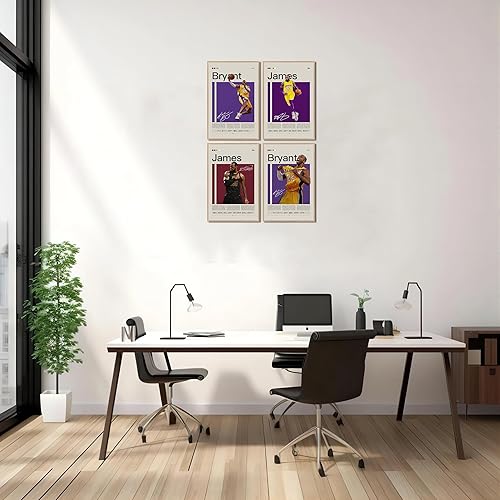 Miniatura 5 de Póster de LeBron James y Kobe Bryant, póster inspirador de baloncesto Superstar Sports de 8 x 12 pulgadas x 4 pulgadas, sin marco