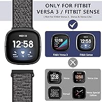 Vista 4 de Correas de nailon compatibles con Fitbit Versa 4/Sense 2/Versa 3/Fitbit Sense, correa de repuesto ajustable deportiva suave transpirable