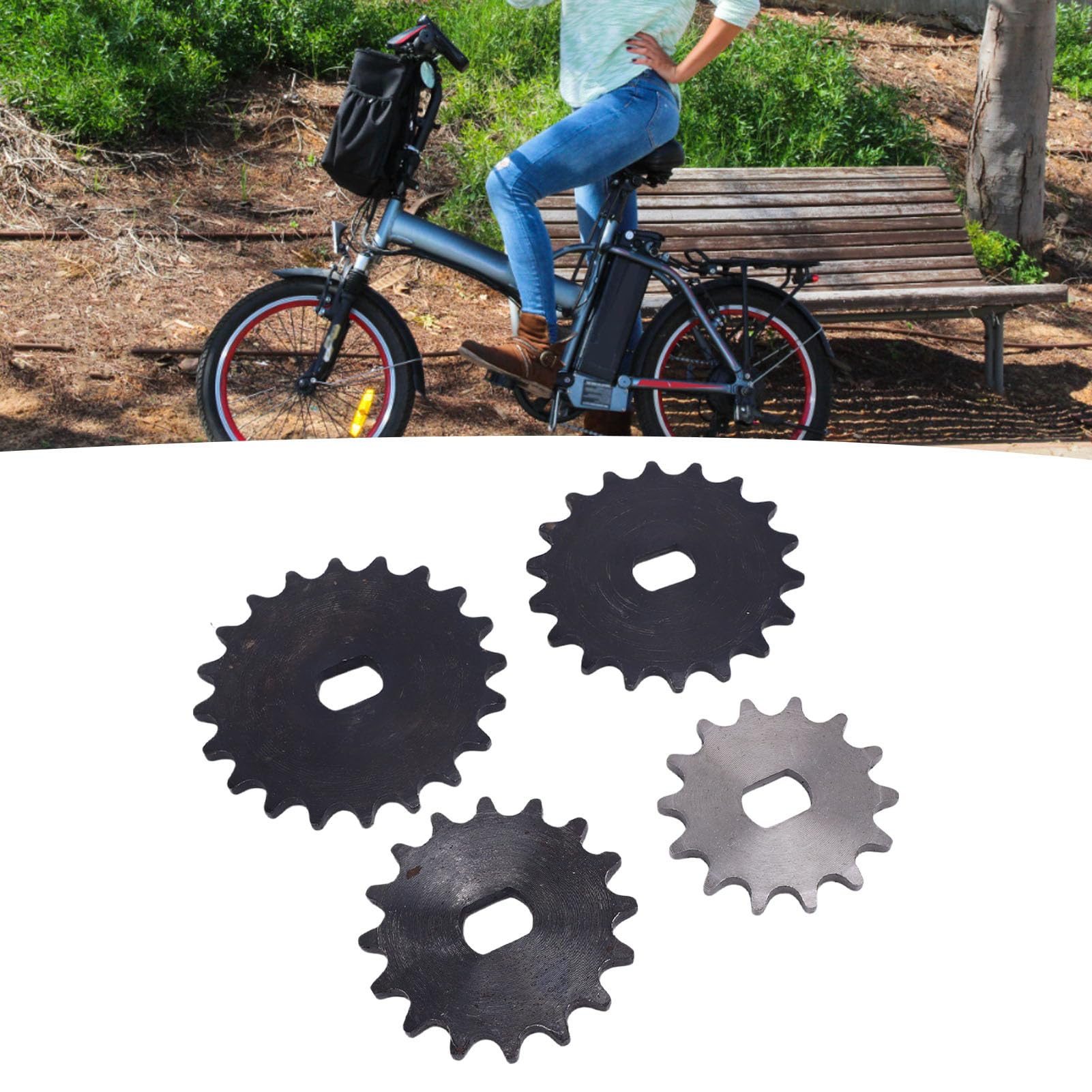 Pignon de Chaîne 420 en Acier 14T 16T 18T 20T Pignon de Moto 14T avec Trou en H de 12 X 17 Mm pour Tricycles électriques, Motos, Karts, Installation Facile, Remplacement Direct