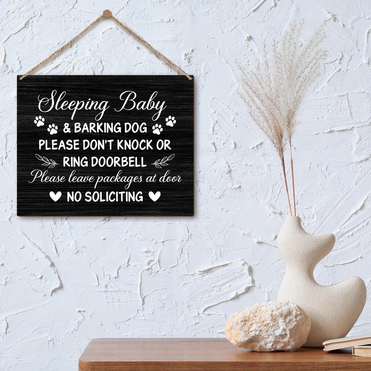 Sleeping Baby Sign For Front Door Do Not Knock Or Ring Doorbell Sign image 2