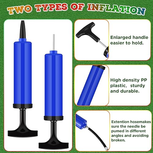 Miniatura 4 de WILLBOND Bomba de aire de bola a granel con aguja para pelotas deportivas y manguera de extensión, bomba de mano, kit portátil para pelotas de