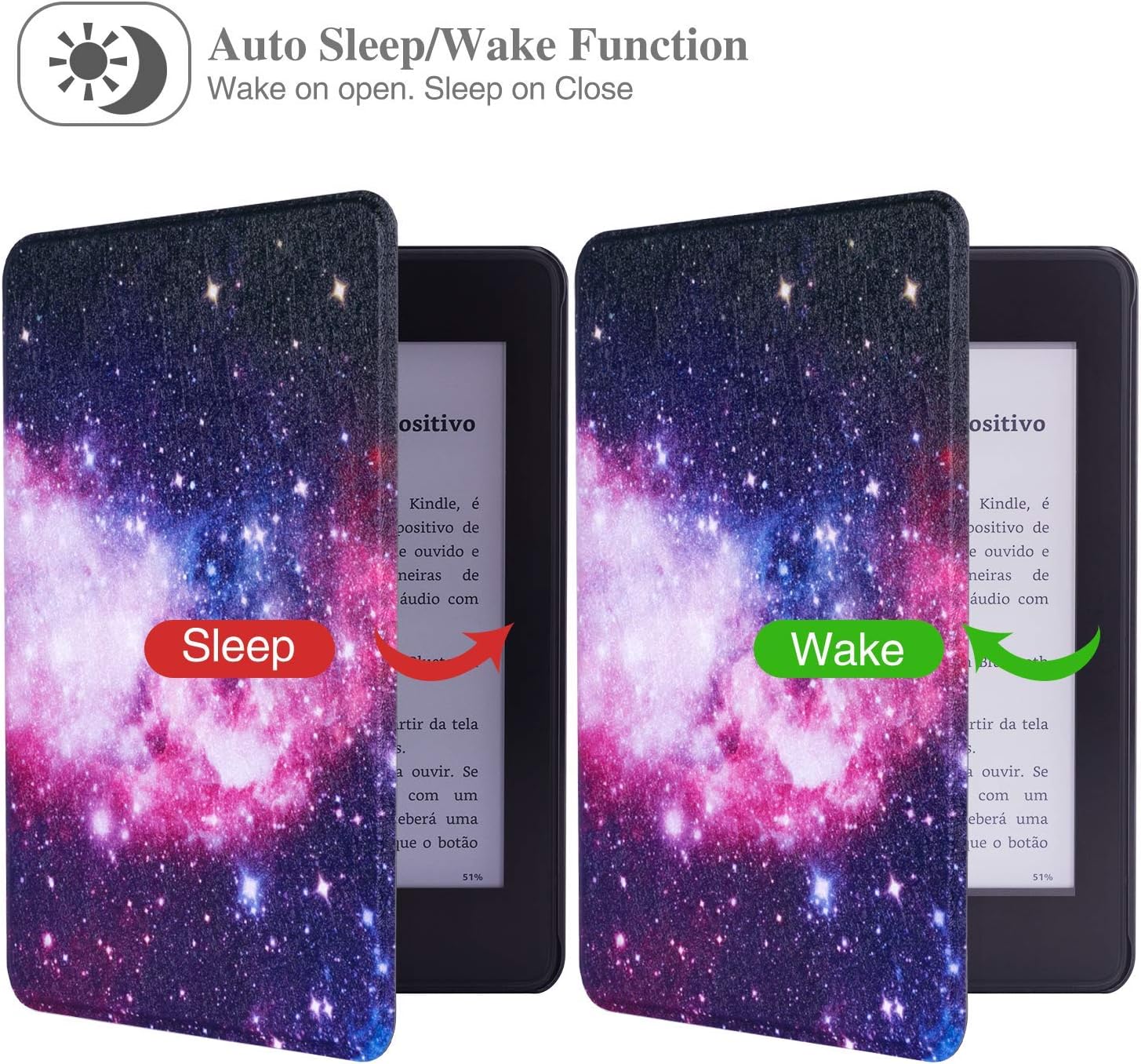 Vimorco Kindle Paperwhite Case 2018 Release for 10th Generation, Premium Lightweight Pu Leather with Auto Sleep/Wake for Amazon Kindle Paperwhite E-Reader, Galaxy