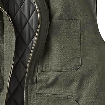 Legendary Whitetails Mens Quilted Canvas Zip Up Heavy Duty Water-Repellent Vest
