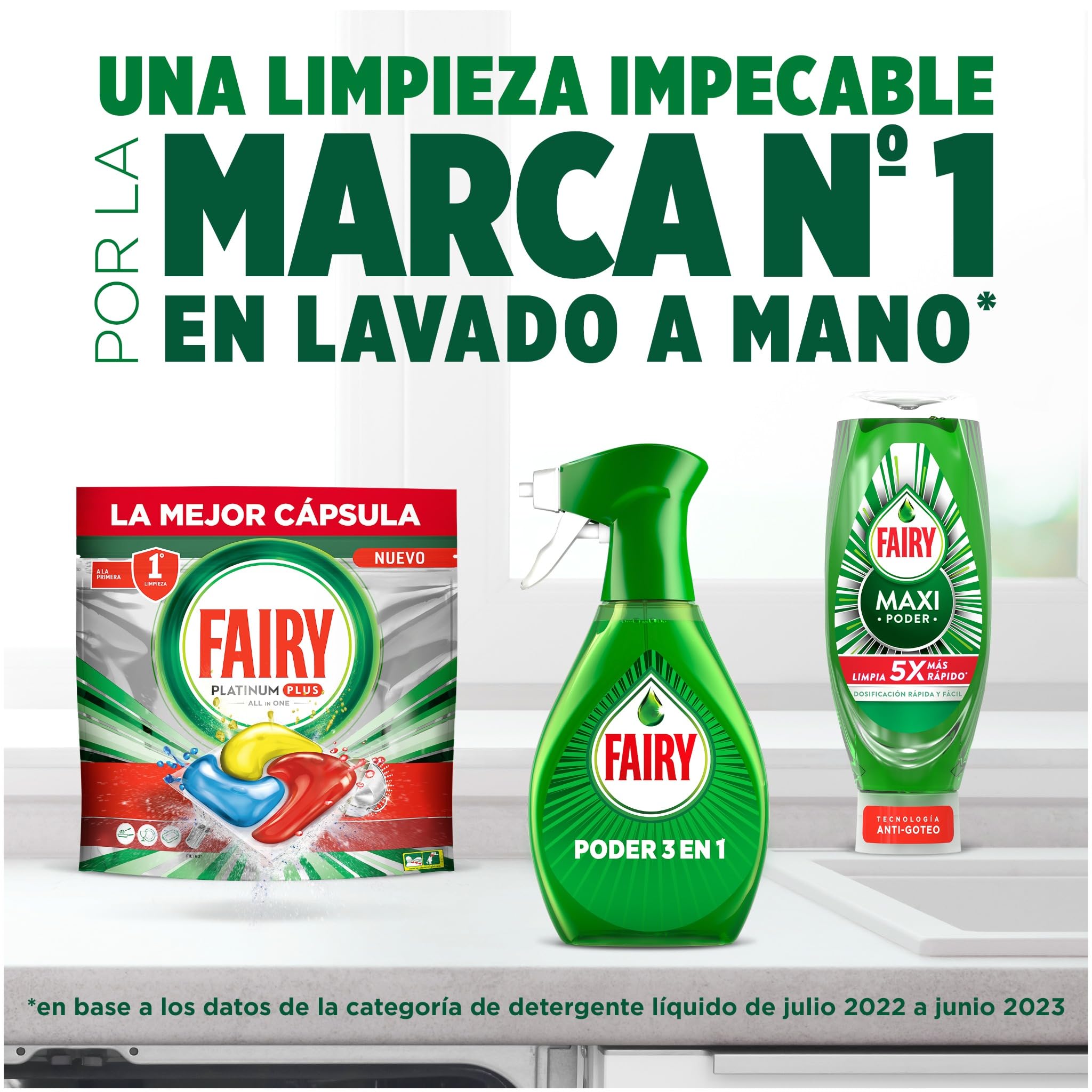 Fairy Platinum Plus Limón Cápsulas De Lavavajillas Todo En Uno, 125 Cápsulas, Nuestra Mejor Limpieza Que Deja Los Platos Como Nuevos, Elimina La Falta De Brillo Y Evita La Cal