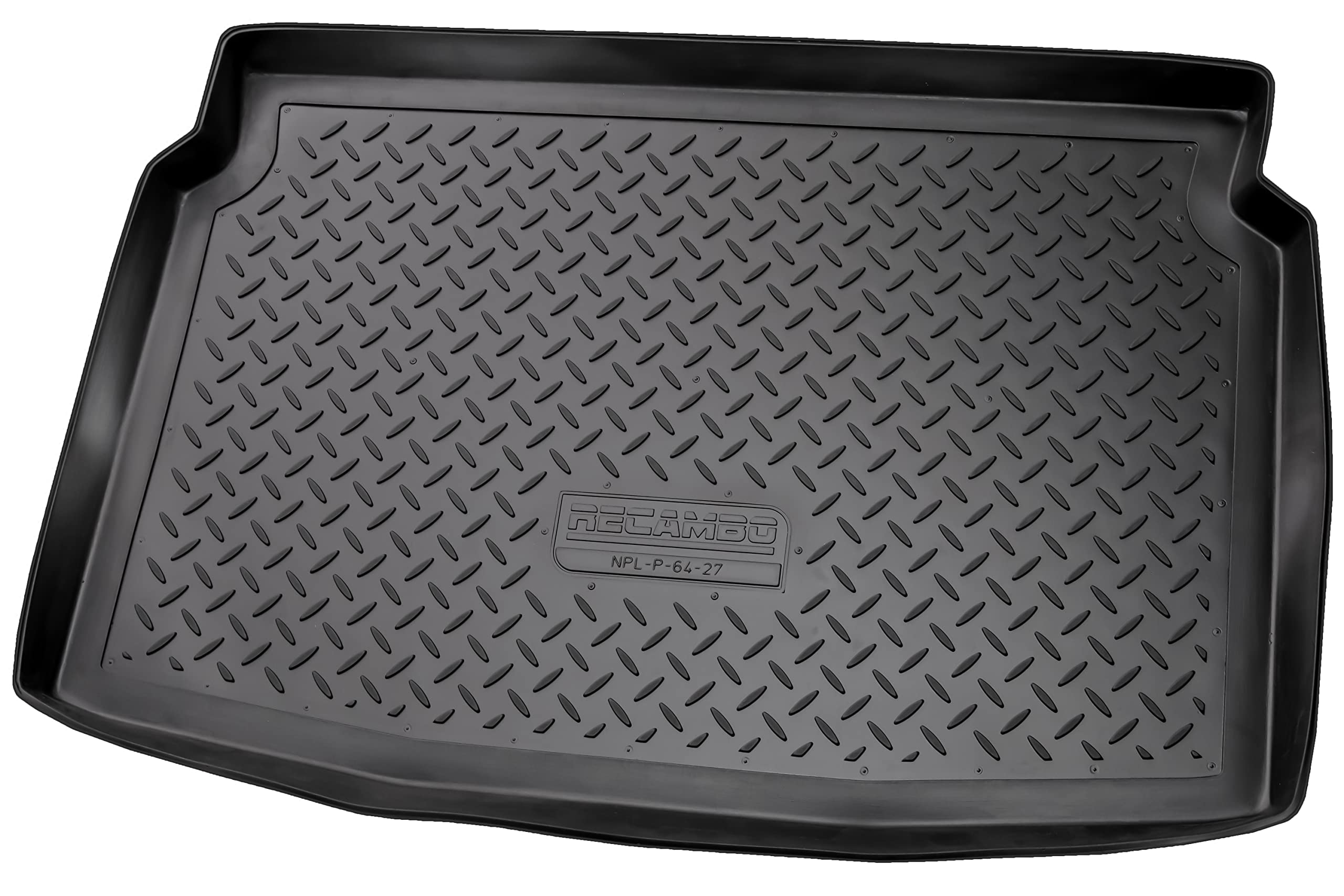 Recambo Alfombrilla de Goma para Maletero Apta para Peugeot 207 | Tipo WA, WC, año de fabricación 2006 2012 | Ajuste con Borde