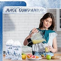 Vista 6 de Honoson 100 bolsas de almacenamiento de hielo de plástico de 8 libras con cierre de cordón de algodón para barbacoas, campamentos, puestos