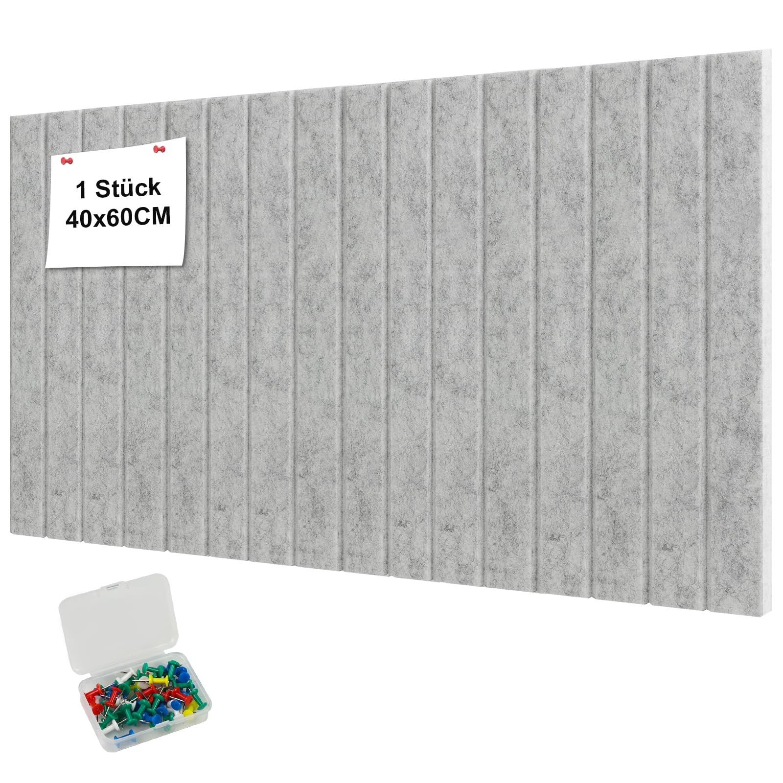 YFLeomry Large Cork Board Felt Wall Tiles, 40x60cm Felt Board, 0.9cm Thick Foldable Photo Display Bulletin Board with Self-Adhesive Tape for School Home Kitchen Office Walls(Light Gray)