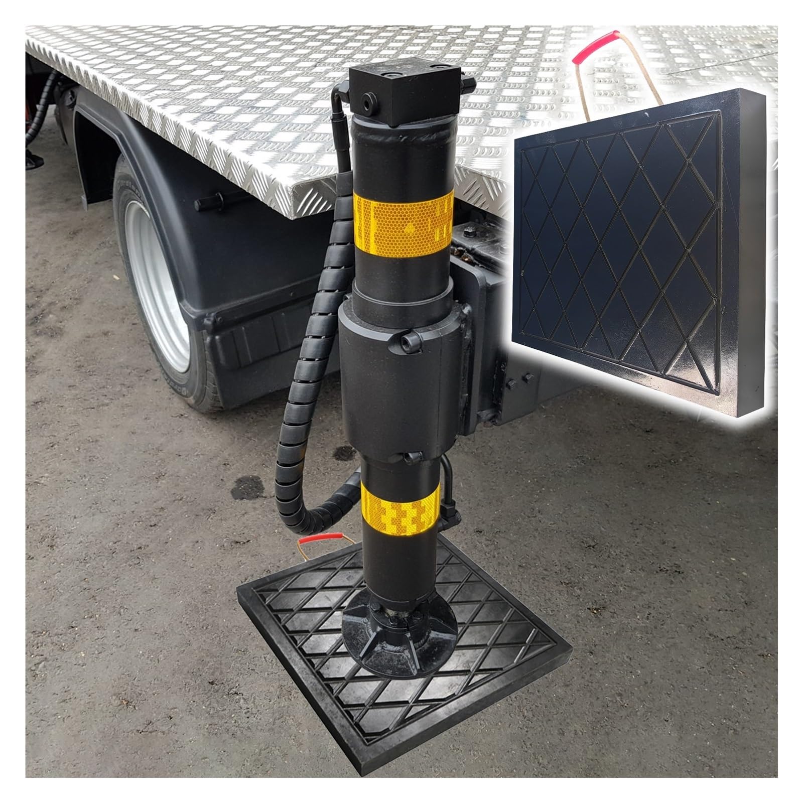 Ausleger-Pad Wagenheber Gummiauflage Jack Pads Robuste Stützplatte für 5–35 Tonnen Wohnmobil-Kran-Camper-Wagenheber, 30 35 40 45 50 55 60 65 70 cm groß verhindert das Einsinken Anhängerstabilisator La