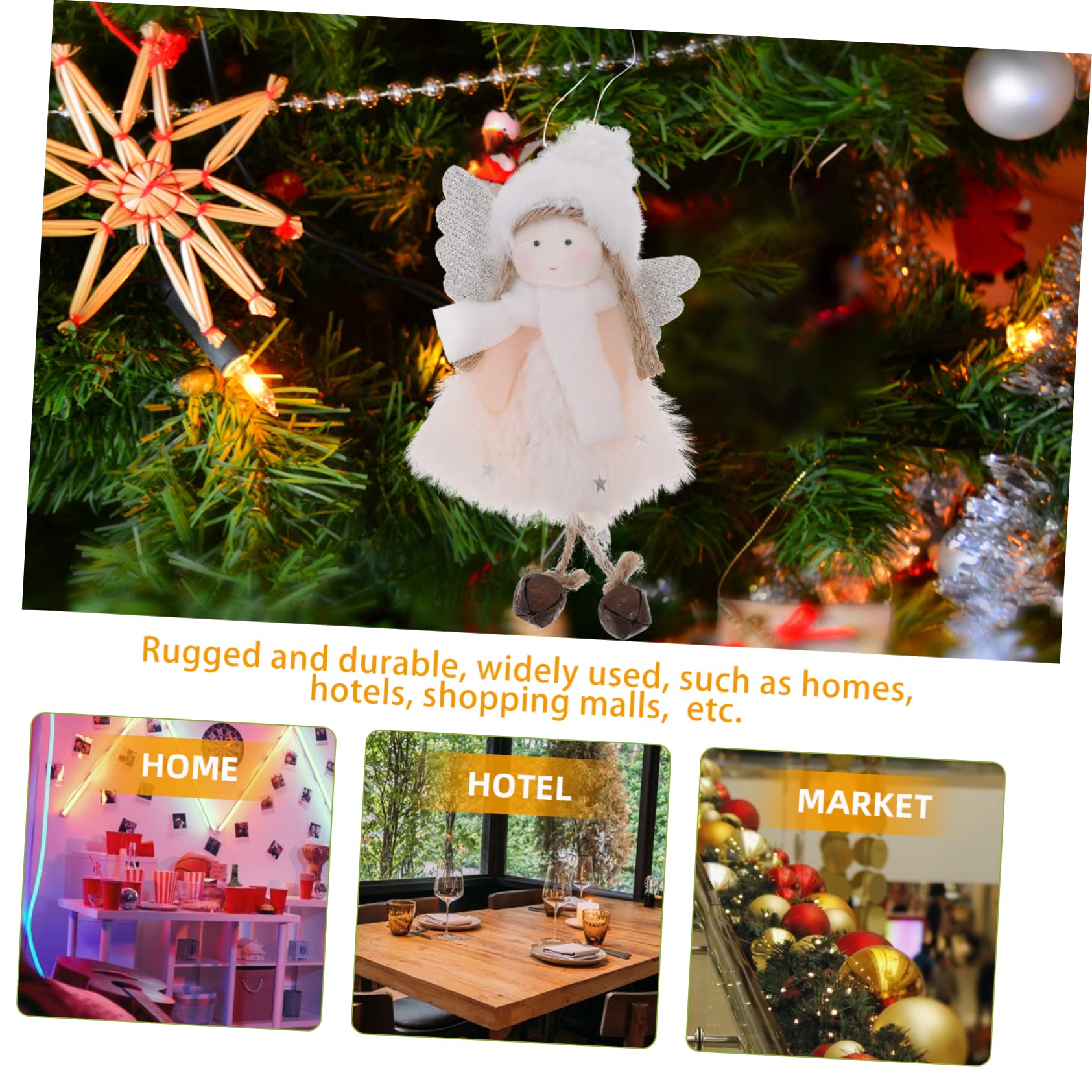 Cabilock 5 Piezas Colgante de niña ángel decoración navideña Colgante de Navidad muñecos navideños Christmas Tree Xmas Tree Colgantes de muñeca de ángulo decoración Colgante Felpa