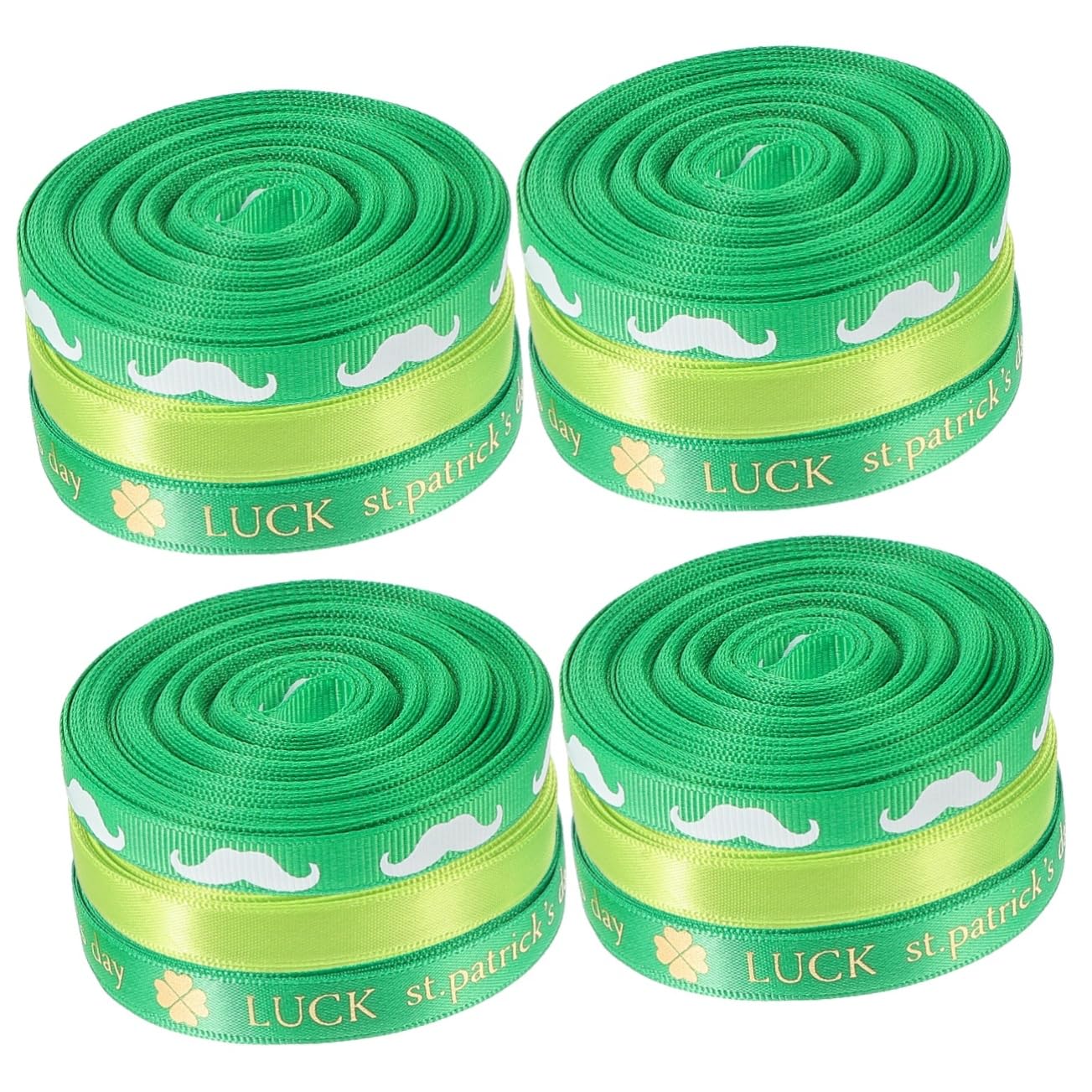 Rubans verts Saint-Patrick Lurrose (lot de 12 rouleaux) pour décoration de fête et loisirs créatifs