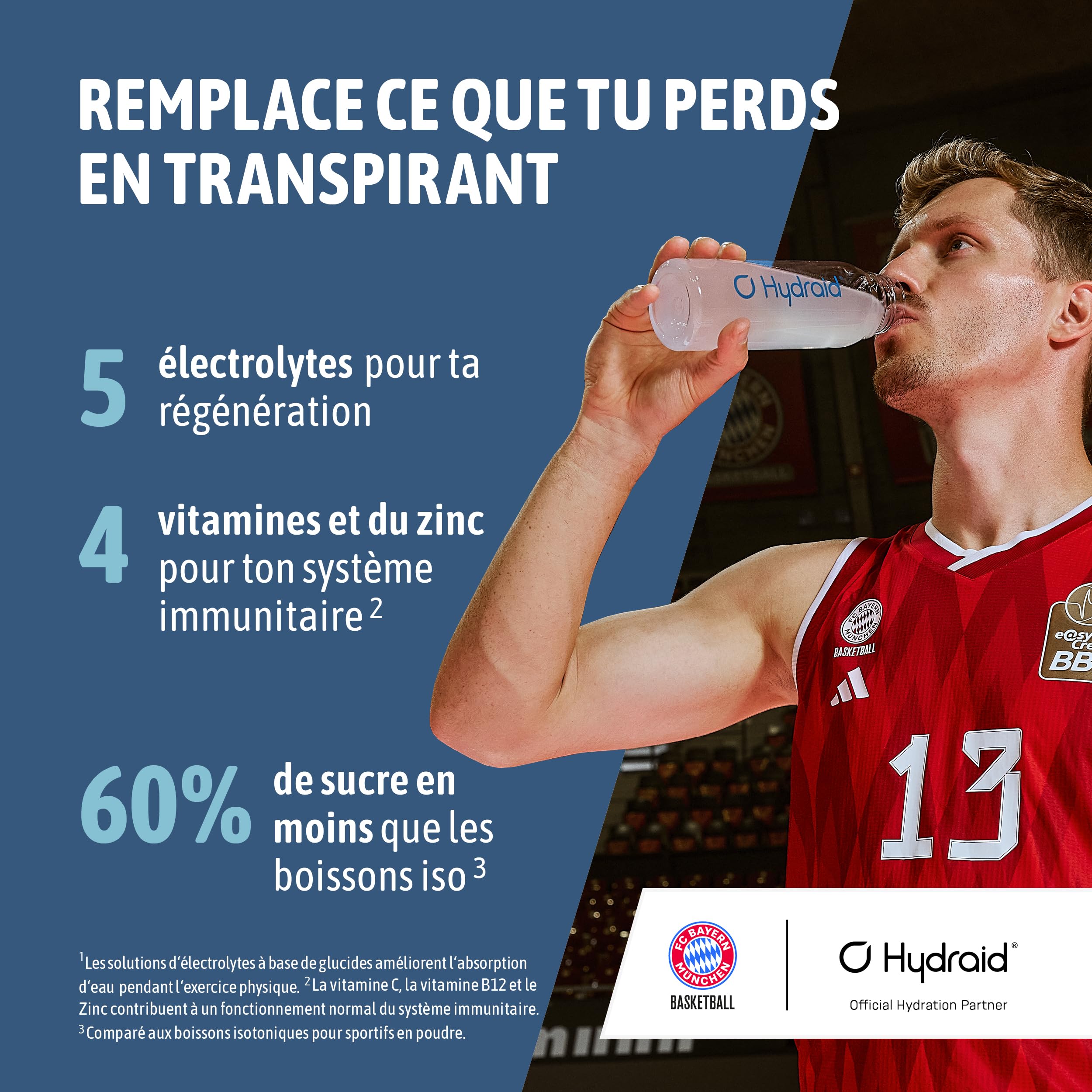 HYDRAID Hydration Helper® BERRY – Boisson Électrolyte Premium (1118mg d'Électrolytes) pour Sport & Récupération Rapide – 25 Sachets Saveur Fruits des Bois