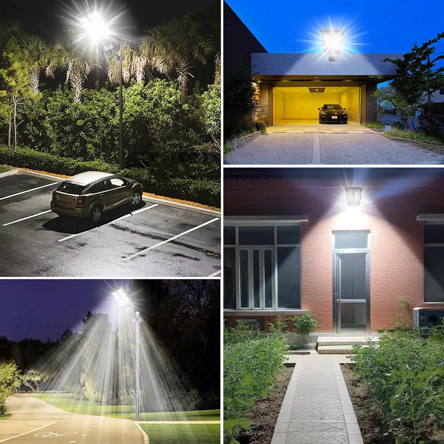 Solar Street Lights Outdoor Waterproof Dusk to Down with Motion Sensor, 6500W Outdoor Solar Flood Light for Parking Lot, LED Security Street Lights Solar Powered for Yard Garden & Walkway