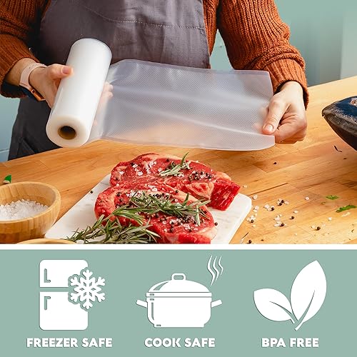 Miniatura 3 de Avid Armor Bolsas y rollos selladores al vacío, resistentes, sin BPA, precortados y de tamaño personalizado para almacenamiento de alimentos,