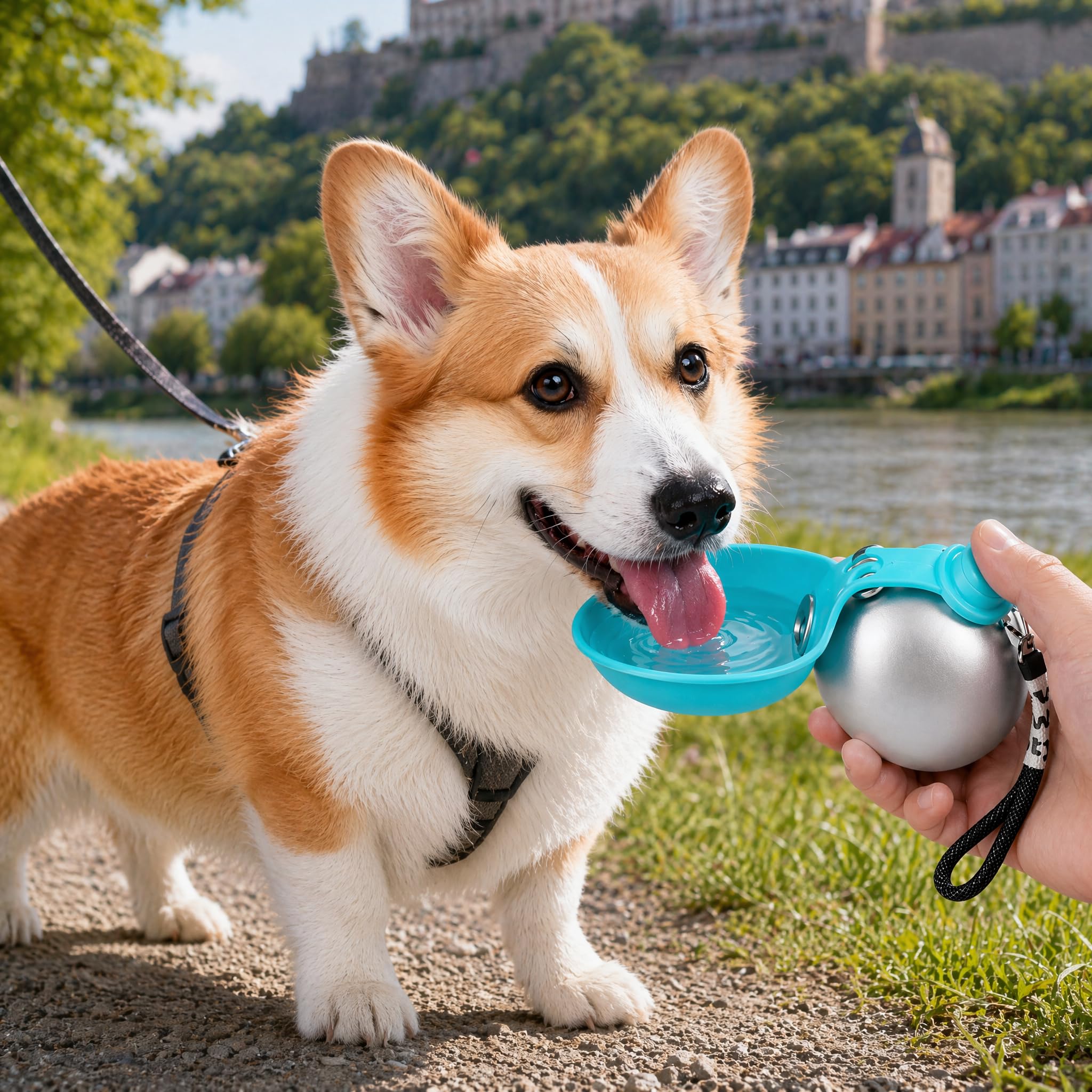 Trinkflasche Hunde für Unterwegs, Hundetrinkflasche Wasserflasche 285ml Hundewasserflasche für Spaziergänge Reisen Camping