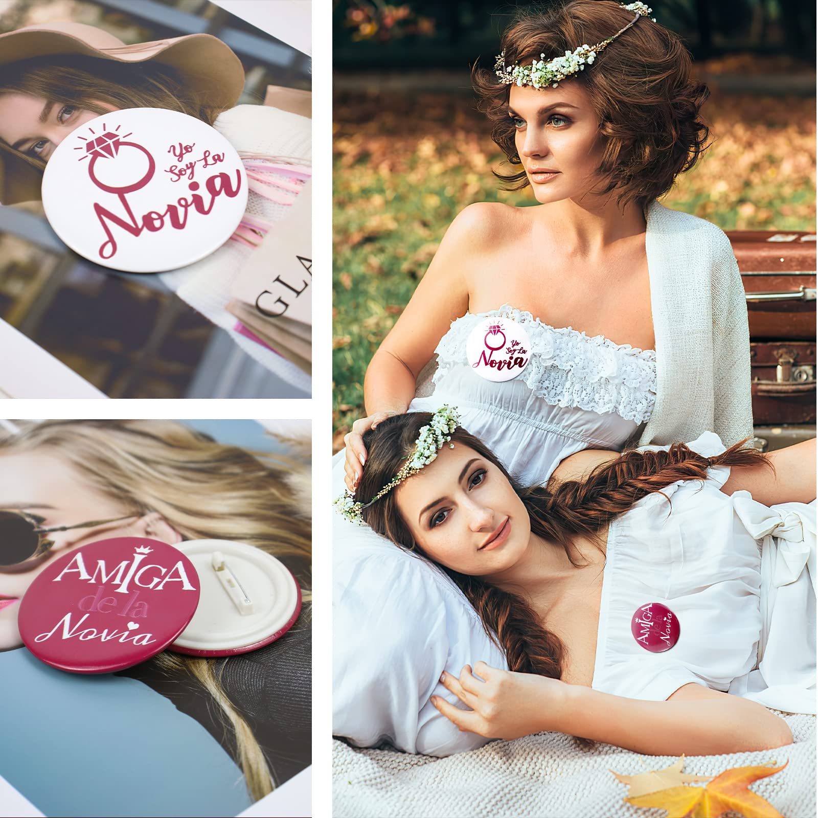 Set Accessori Sposa Addio Al Nubilato - Diadema BRIDE, Velo, Fascia + 12 Adesivi - Foto 9