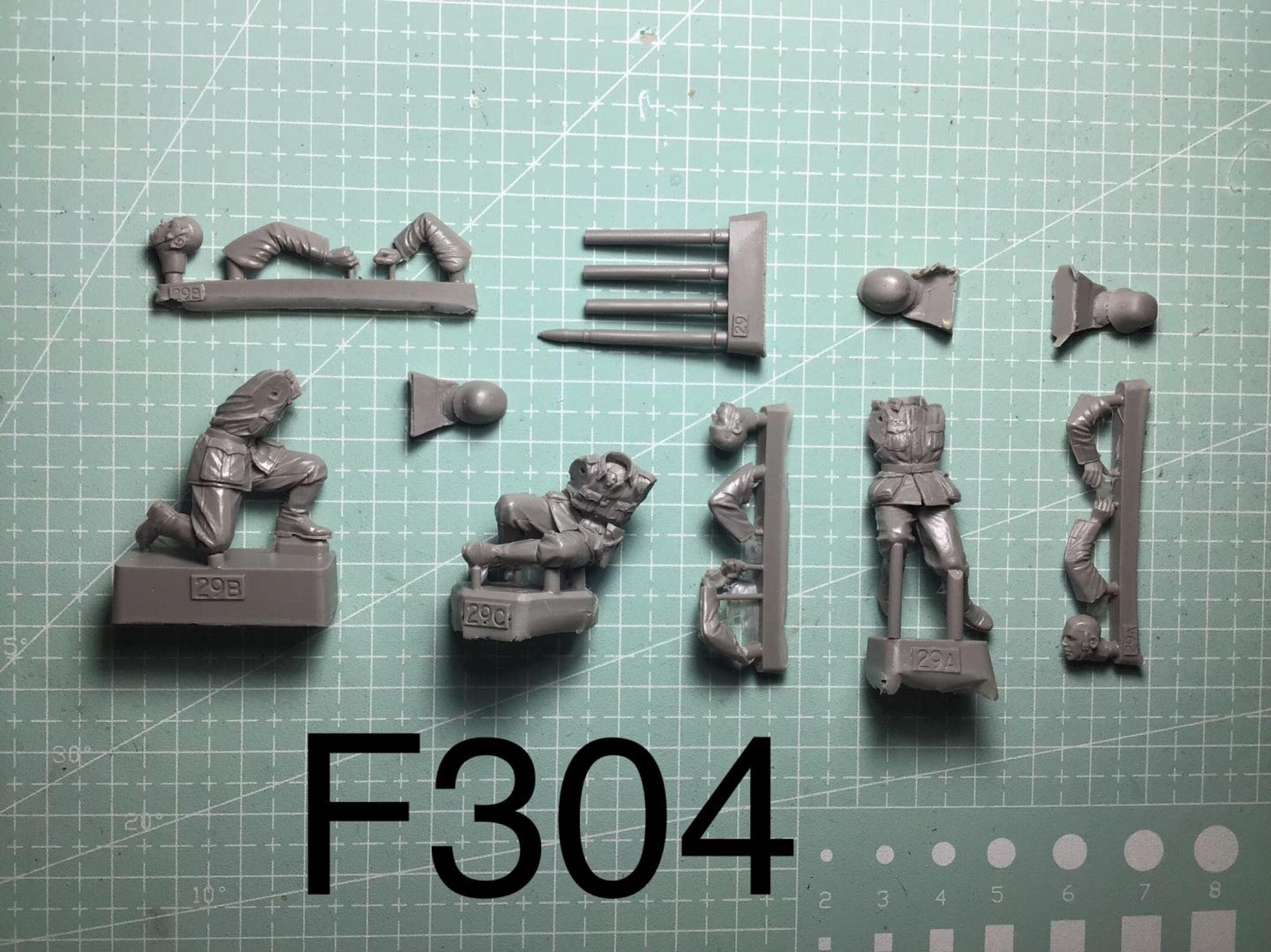 Goodmoel Figurine en résine de l'escouade d'artillerie allemande 1/35 de la seconde guerre mondiale (sans canon) / Kit miniature de soldat non assemblé et non peint/HC-595
