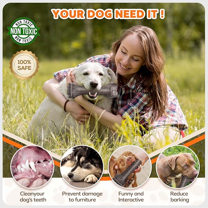 Dog Toys for Aggressive Chewers, Indestructible Bones Toy for Aggressive Chewers, Tough Puppy Chew Toy for Heavy Duty Dogs, Big Dog Teething Toys with Durable Nylon for Large/Medium Breed Puppies