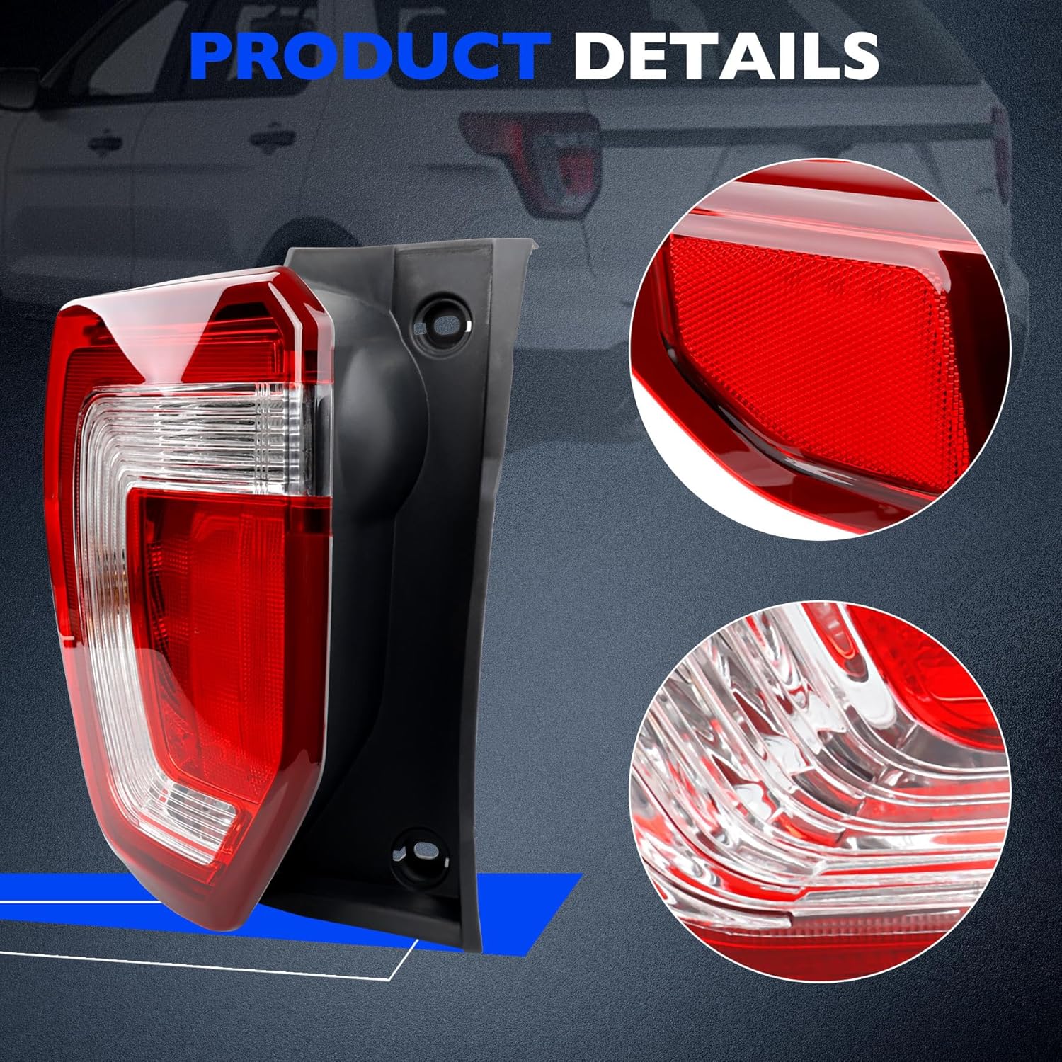 Tail Light Assembly Compatible with Ford Explorer Police 2016 2017 2018 2019 - Left Driver Side Brake Rear Halogen Lamp Replace FB5Z13405A FO280025