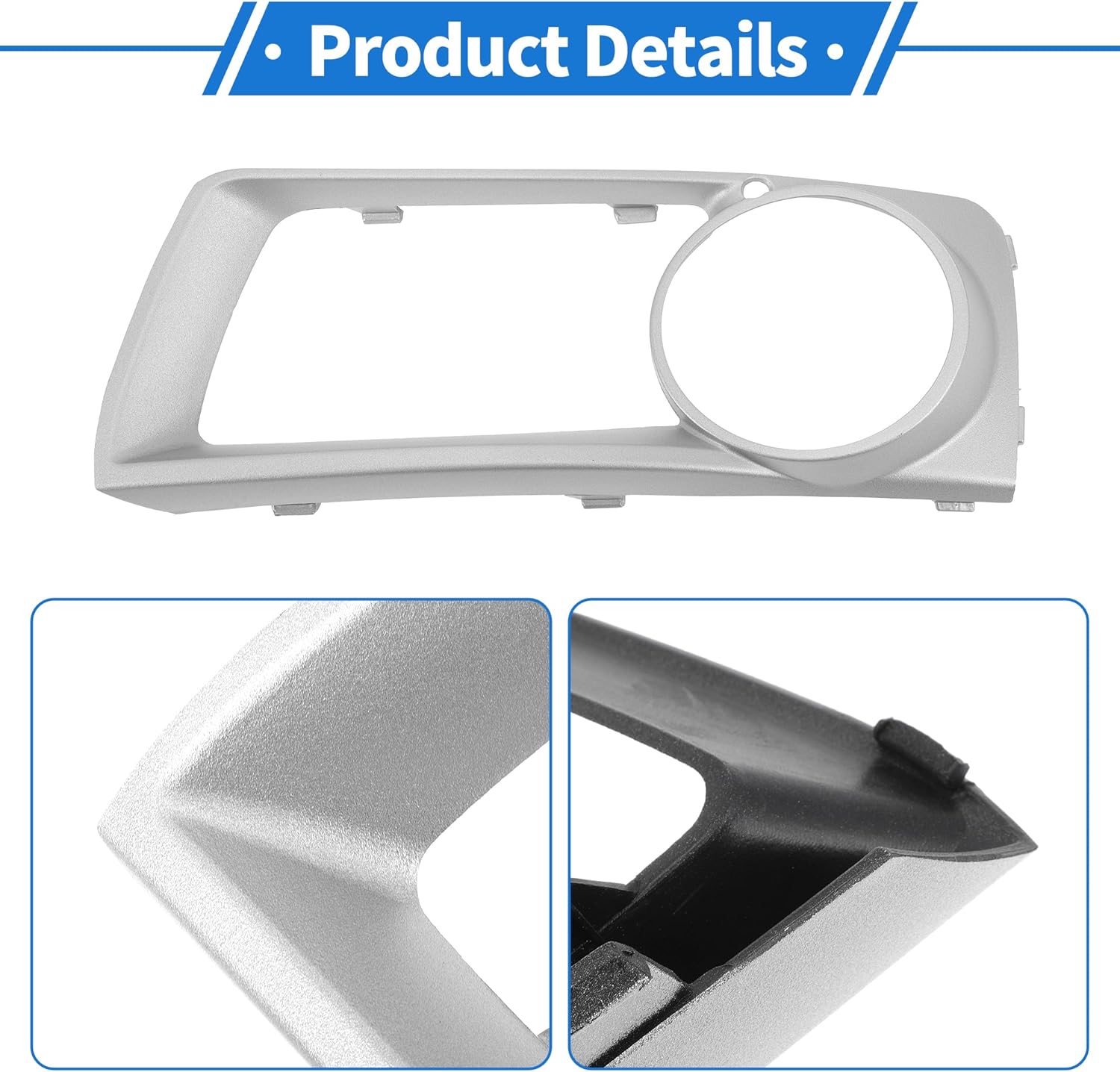 Fog Light Grill Front Lower Bumper Fog Light Cover Inserts No.51117312595 for BMW X6 2012-2014 Silver Tone ABS 1 Pc Front Left Car