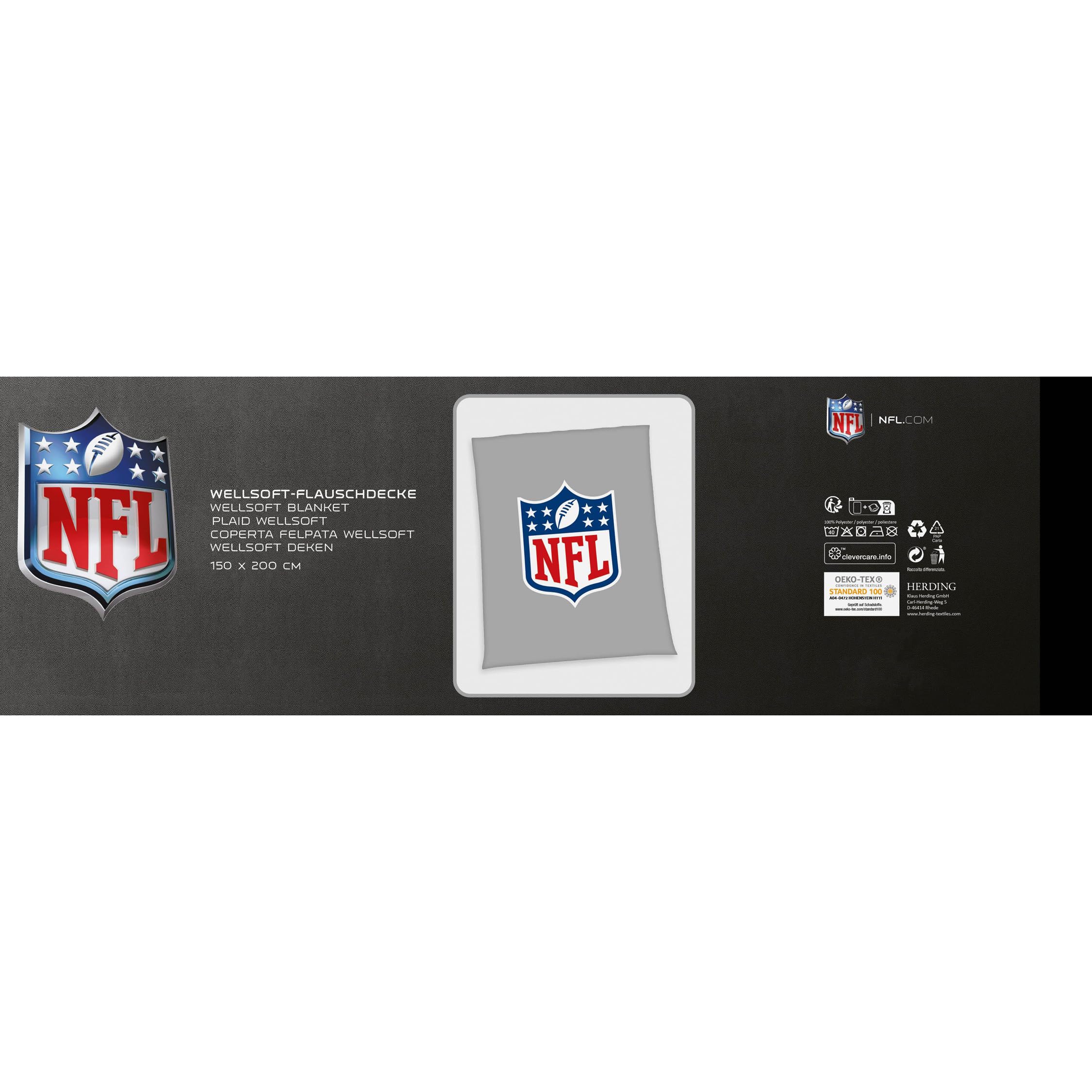 Herding Wellsoft - Manta de Felpa NFL, 150 x 200 cm, poliéster