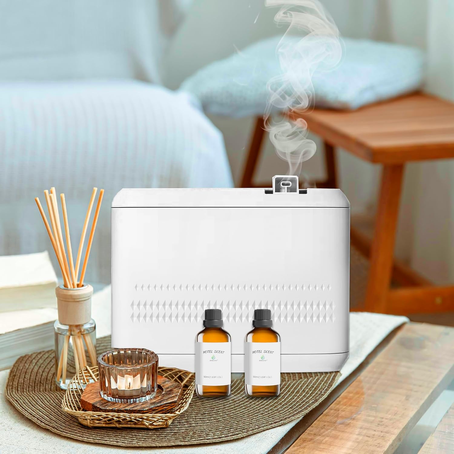 Santal Scent Essential Oil, Hotel Diffuser Oil, 1.69 Fl Oz Pure Aromatherapy Fragrances, Christmas Gift Luxury Scents with Sandalwood, Cedarwood and Musk for Diffuser - Image 7