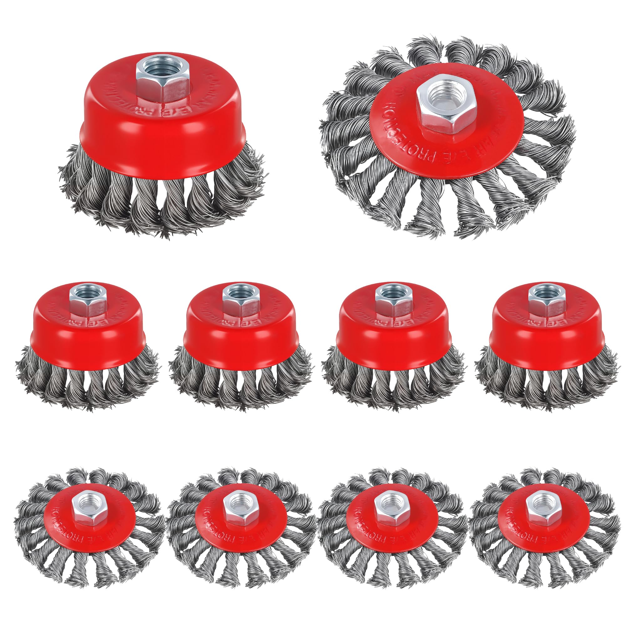 Lot de 12 brosses métalliques pour meuleuse d'angle, brosse M14 à gros nœud torsadé pour enlever la rouille, décapage de peinture, nettoyage de soudure