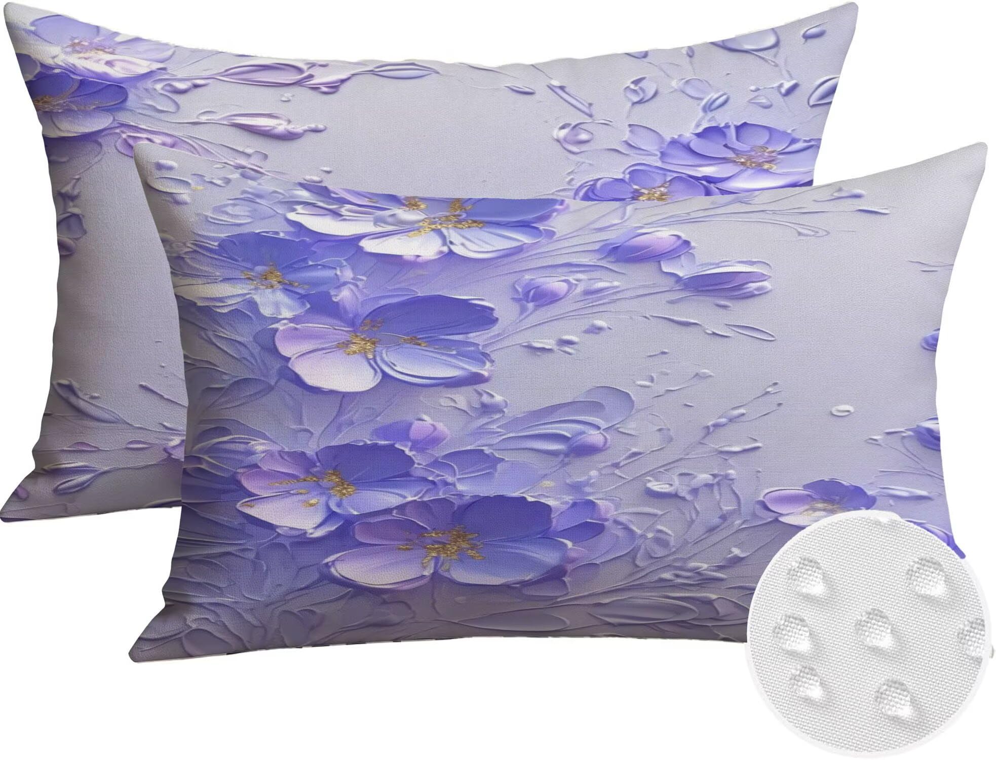 Générique Housse de Coussin Canapé Bleu 50x70cm Exterieur Impermeable Flower Taie d'oreiller Décoratif Aesthetic Housse Coussin Decoration pour Chambre Sofa Jardin Balcon Terrasse Lot de 2. T-34