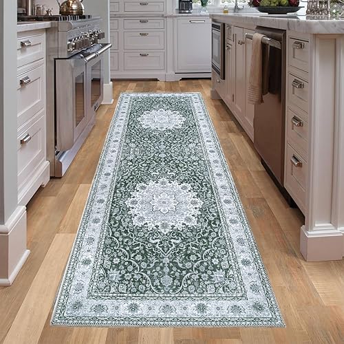Miniatura 1 de Fashionwu Alfombra vintage larga lavable para pasillo, alfombra antideslizante para cuarto de lavado, alfombra antideslizante para pasillo de