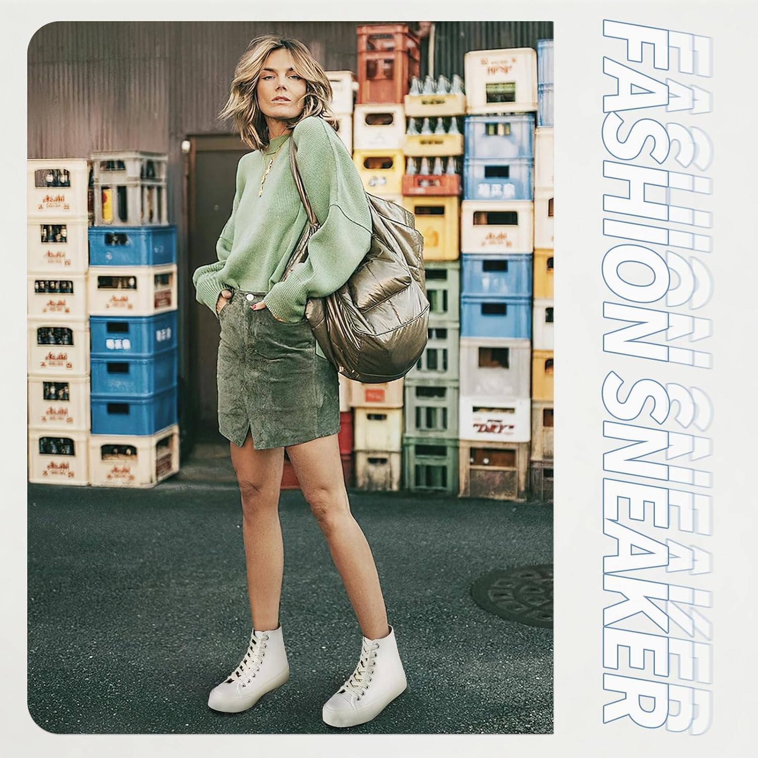 Uoidru High Top Sneakers for Women Canvas Shoes White Canvas High Tops Women Casual Shoes Lace Up Fashion Sneakers - Image 6