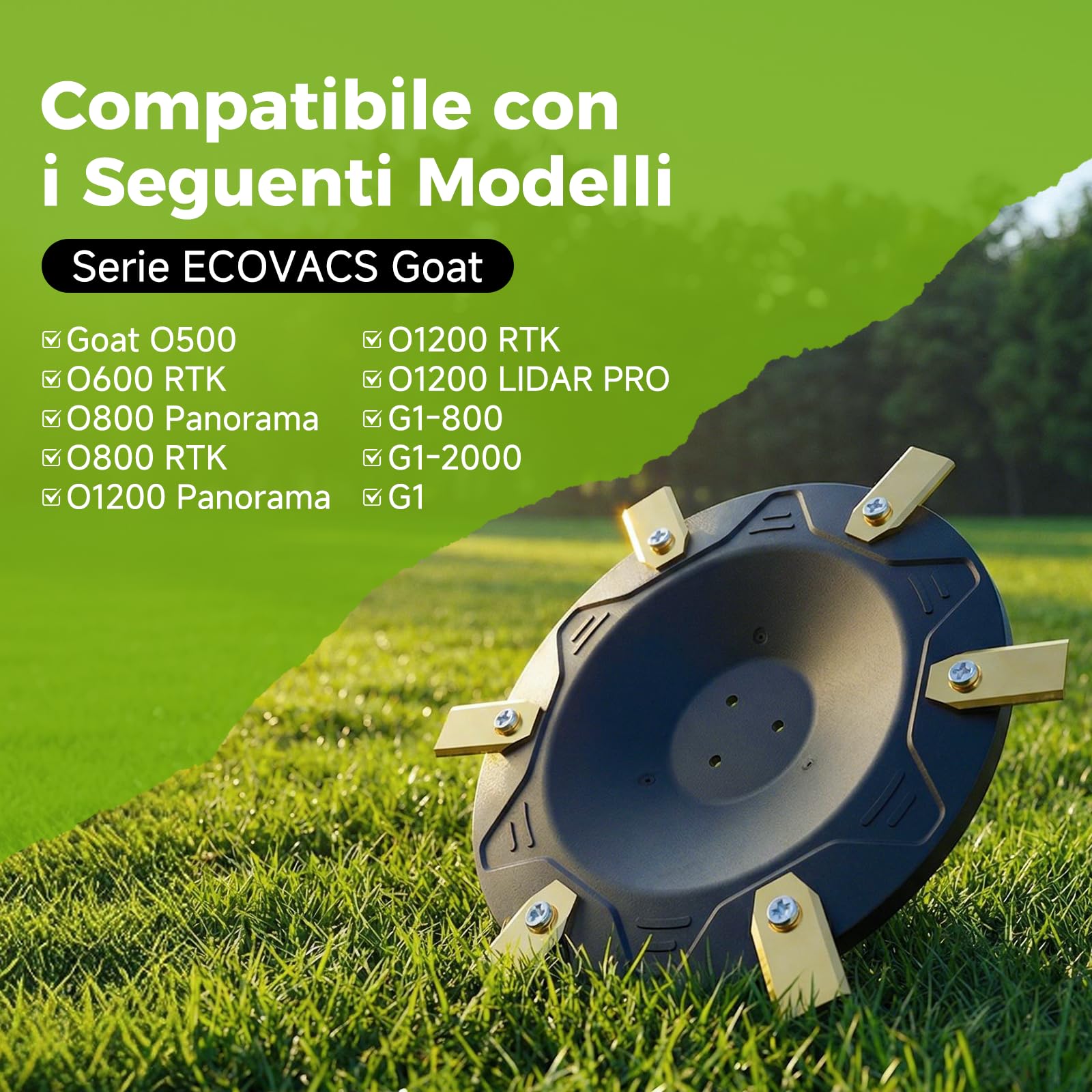 30 Lame Accessorio per ECOVACS Goat O500, O800, O1200, G1-800, G1-2000, G1 - Premium Robot Rasaerba Include 30 Lame, 30 Viti