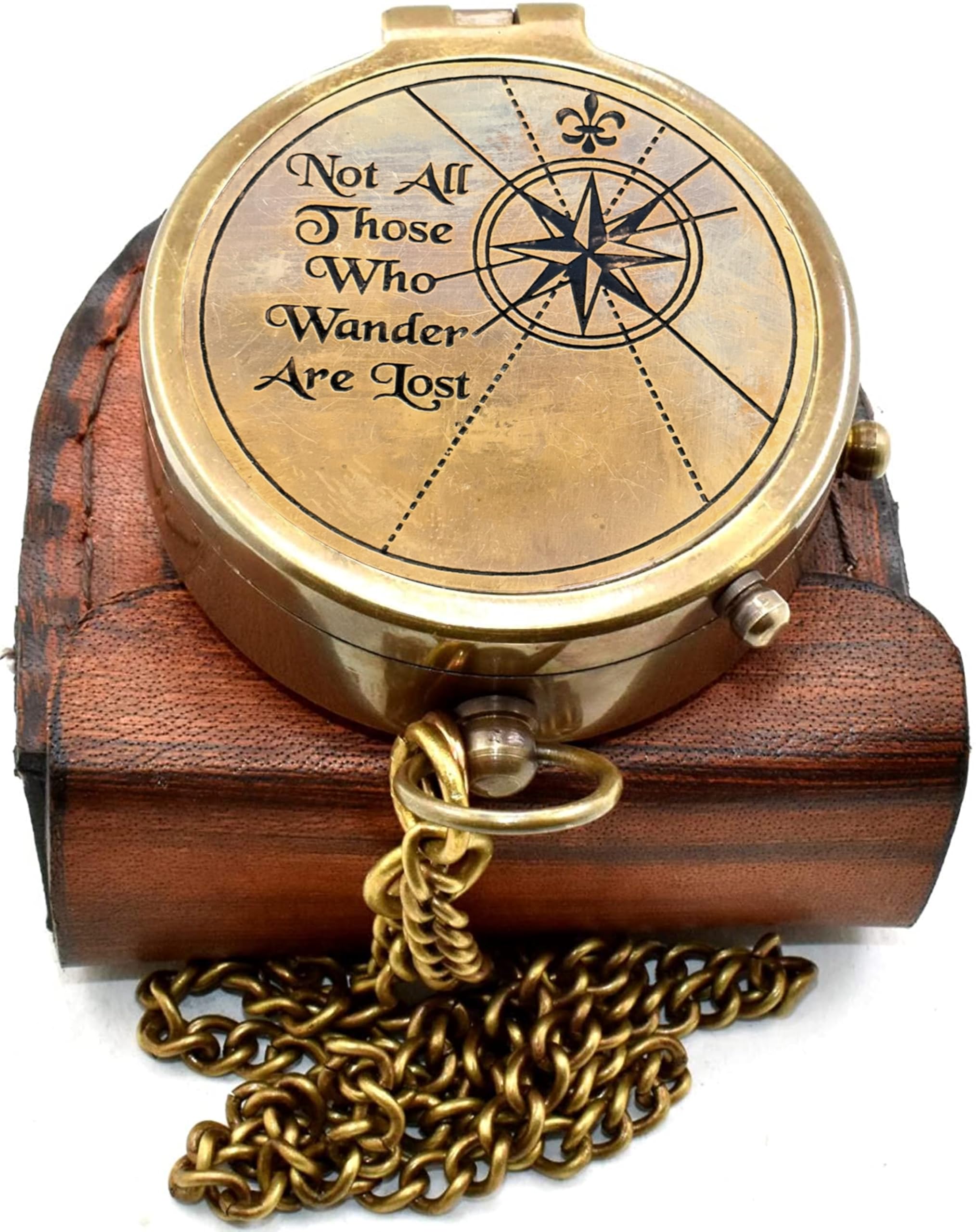 Kompas kieszonkowy w stylu vintage "Not All Those Who Wander are Lost", prezent dla miłośników podróży, turystów, kompas żeglarski, prezenty z okazji ukończenia szkoły, prezent urodzinowy, prezenty z