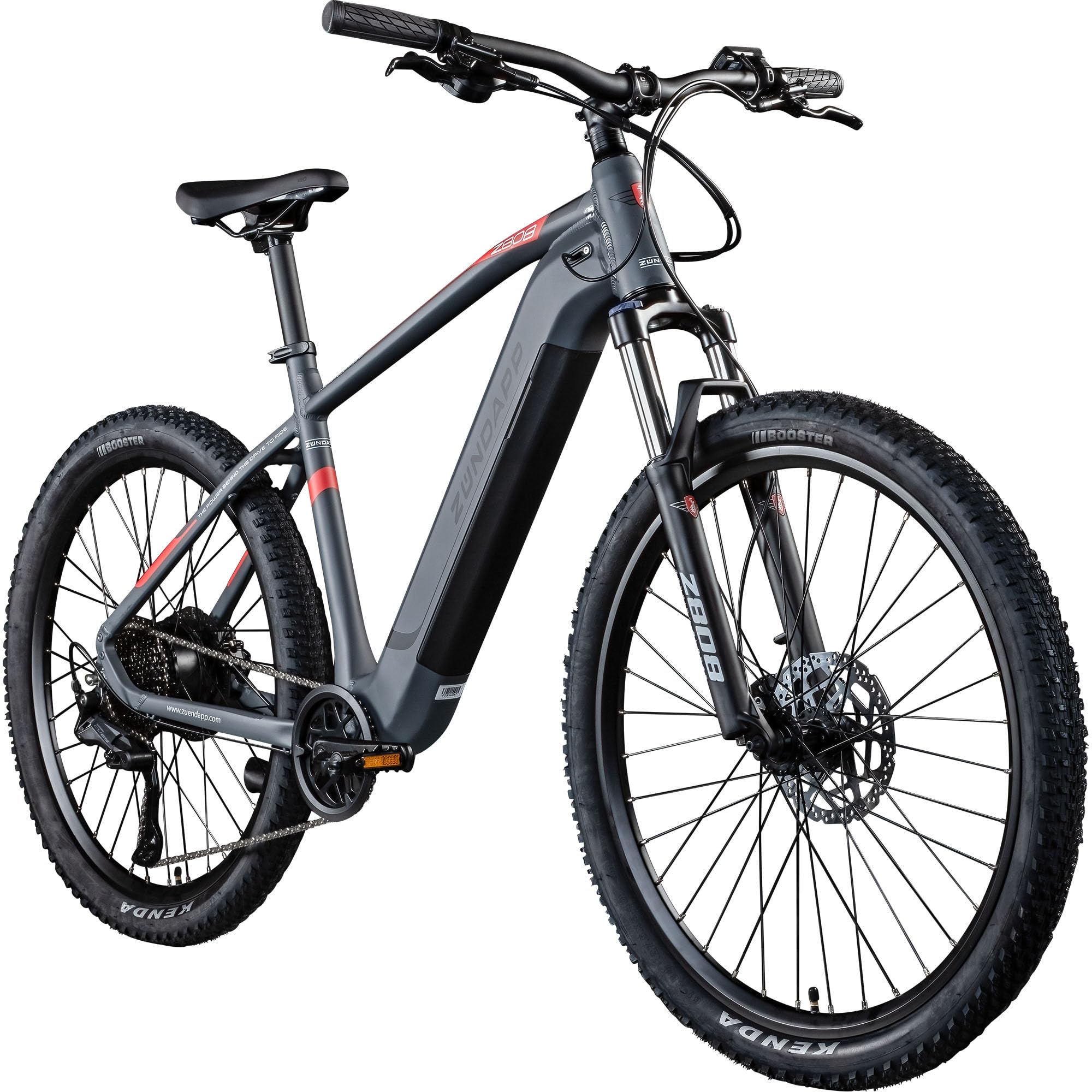 ZÜNDAPP Z808 E Bike Mountain Bike 27.5 Inch for Men and Women from 155 cm Pedelec 10 Speed Electric Bicycle 550 Wh Disc Brakes (Black/Red, 48 cm) Sports & Outdoors
