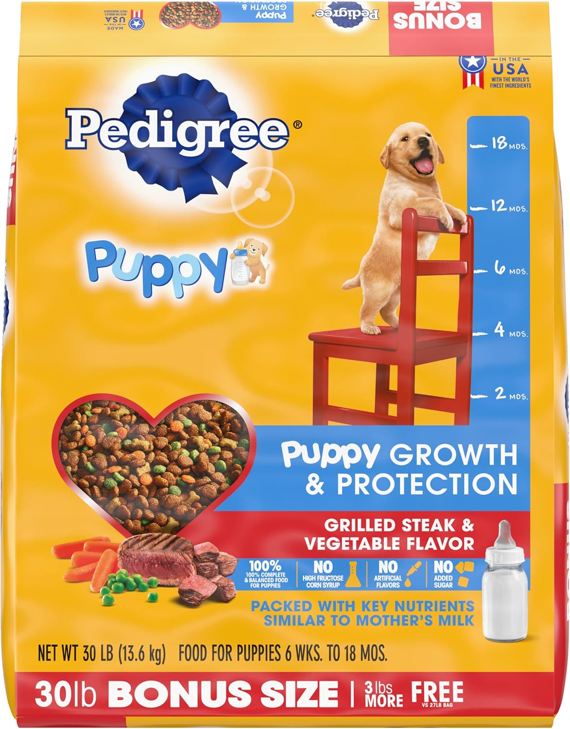 Pedigree Puppy Growth & Protection Dry Dog Food Grilled