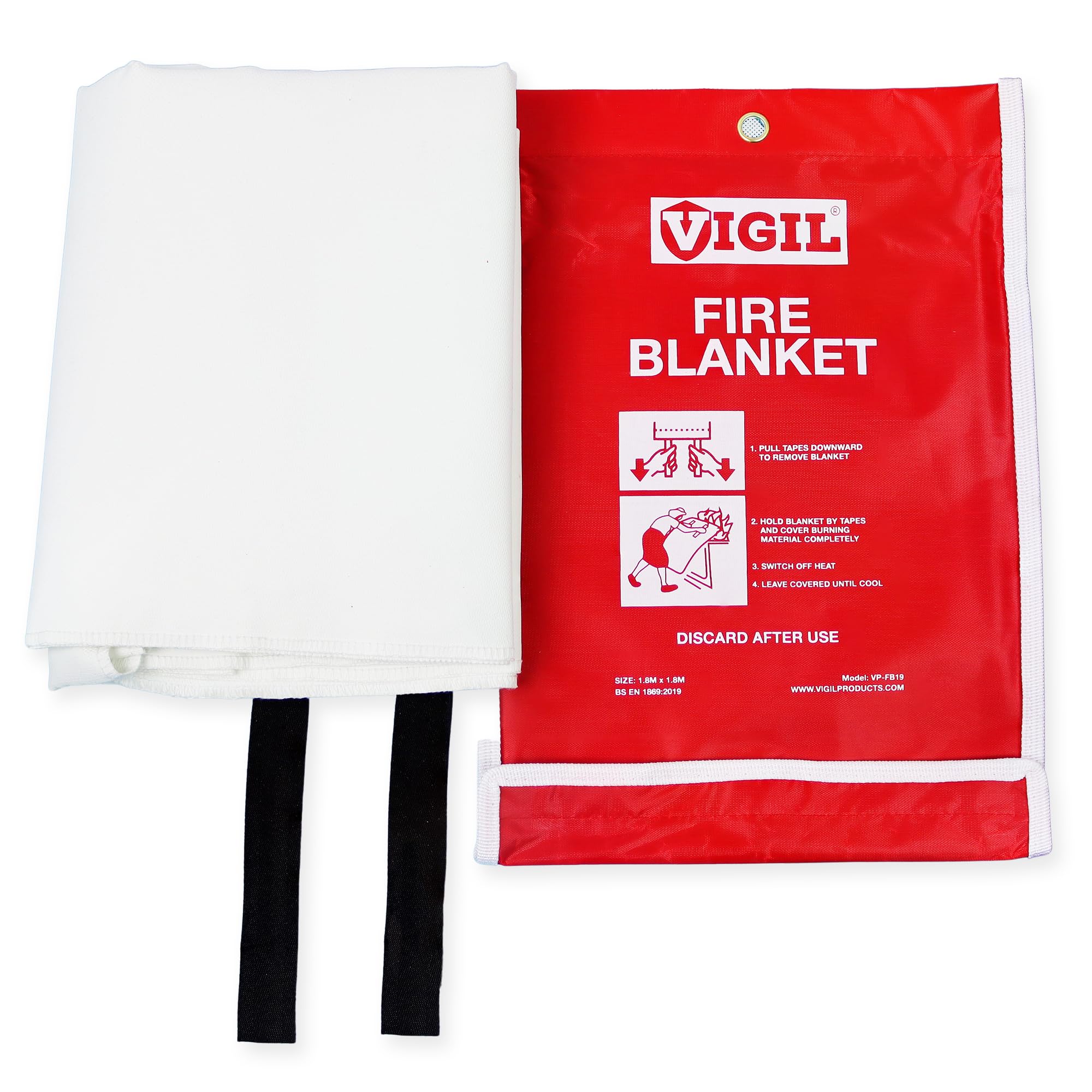 Fire Blanket - Fibreglass Blankets for Commercial & Large Kitchens - Retardant Extinguisher for Restaurants, Hotels, Bars, Canteens and More -1.8m x 1.8m