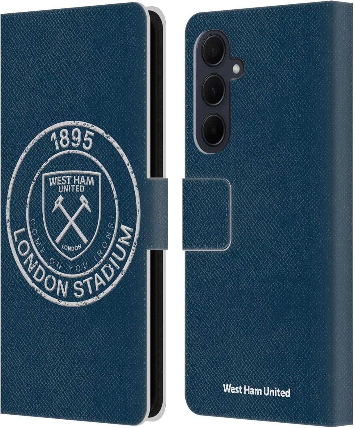 Head Case Designs Officially Licensed West Ham United FC Arrowhead Lines Crest Graphics Leather Wallet Case Compatible with Samsung Galaxy A35 5G