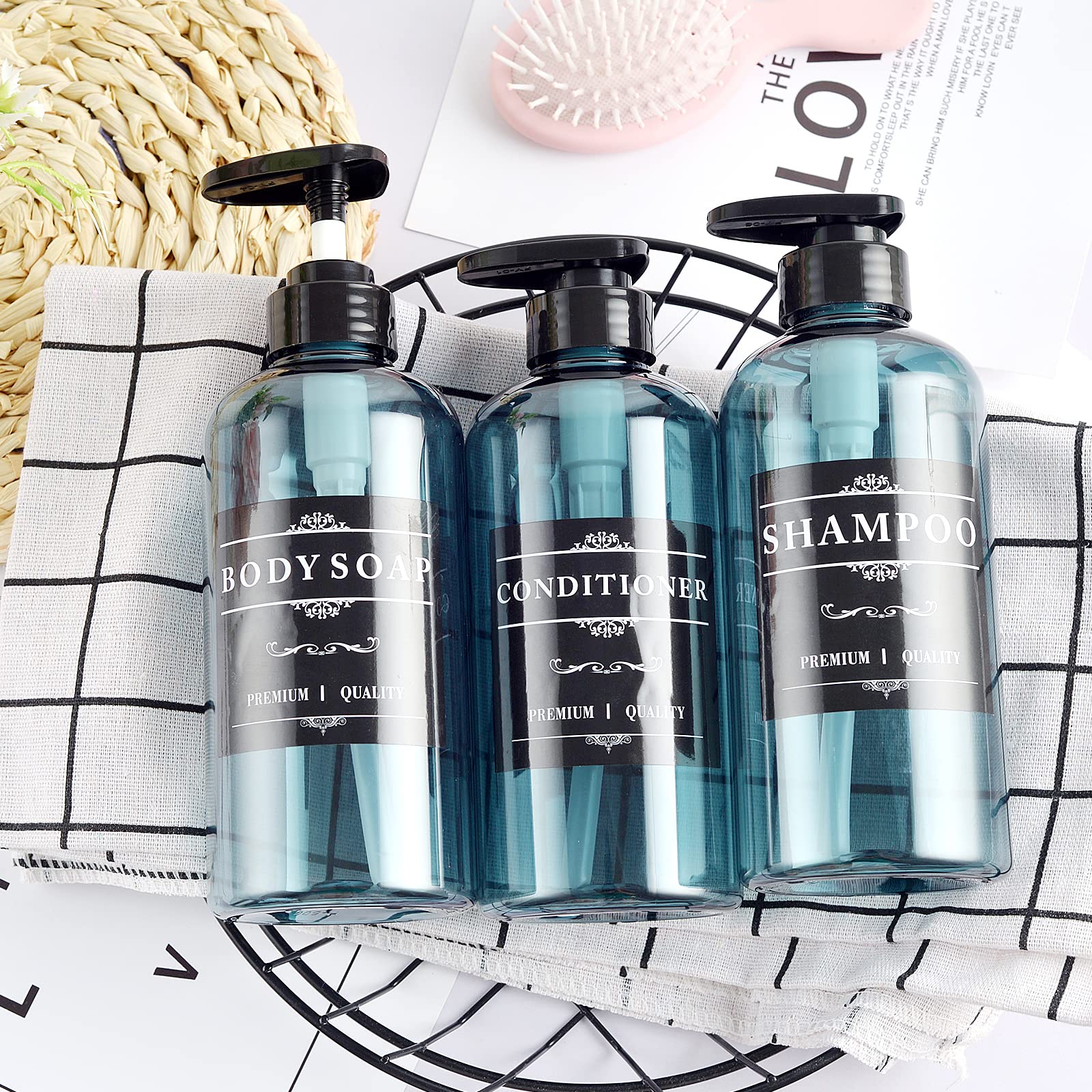 Yeeco 3x500 Ml Shampoo-Spender Aus Kunststoff – Nachfüllbare Pumpflaschen Transparent Für Bad & Küche