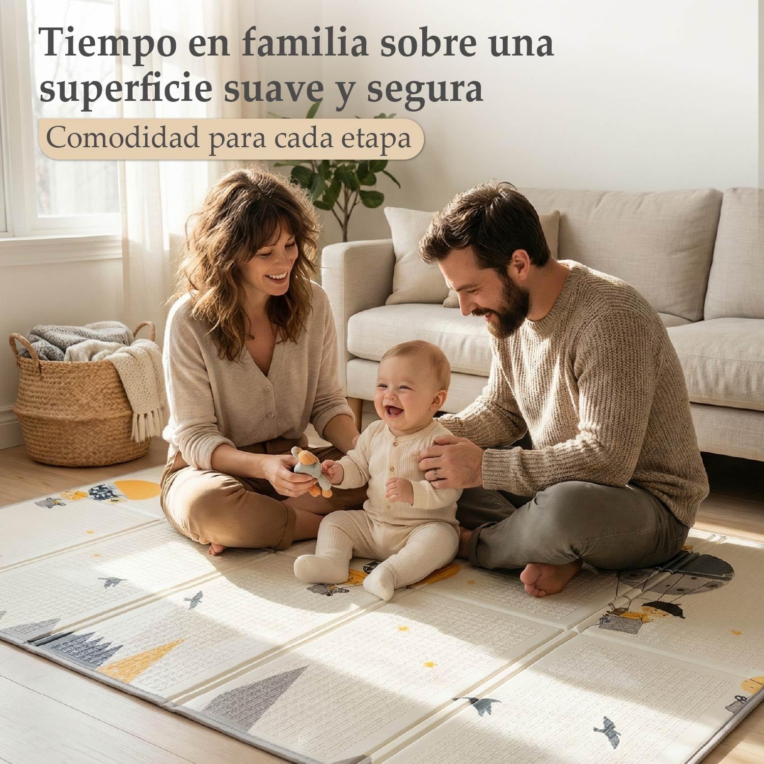 Colchoneta Bebe Suelo | Alfombra Juegos Bebés Acolchada con Bolsa de Transporte | 180x150 cm Baby Playmat, Alta Densidad, Material Espuma XPE | Alfombra Gateo Bebé Suelo Plegable
