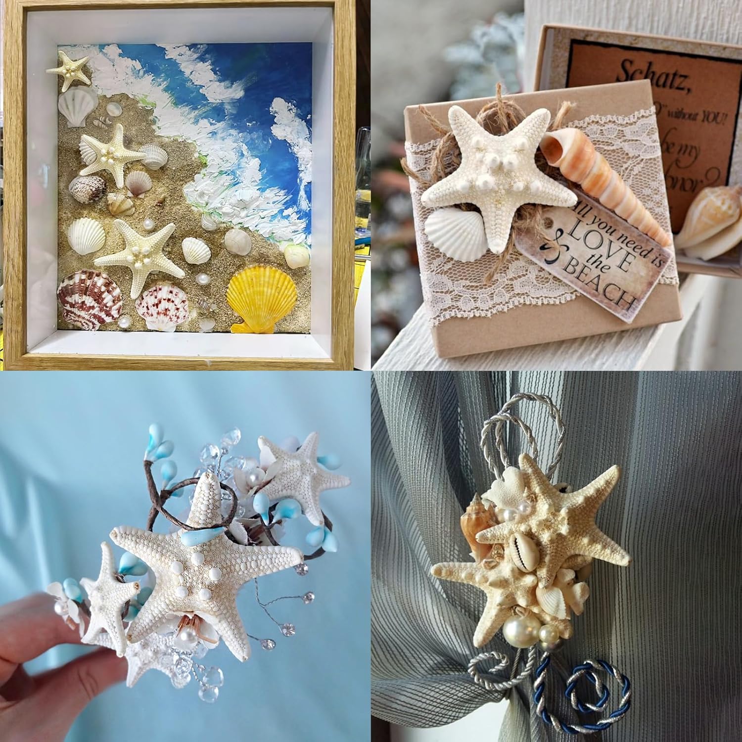 20PCS Starfish for Crafts 3" to 5" Natural Starfish Decor Bulk, for Wedding Beach Theme Decor Home DIY Crafts Decor Christmas Tree Starfish Ornaments