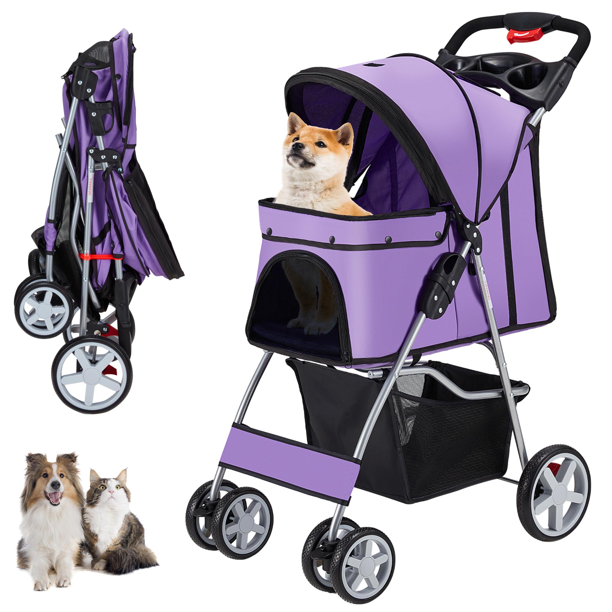 Amazon.com: Unisakey 4 Wheels Pet Stroller for Small Medium Dogs
