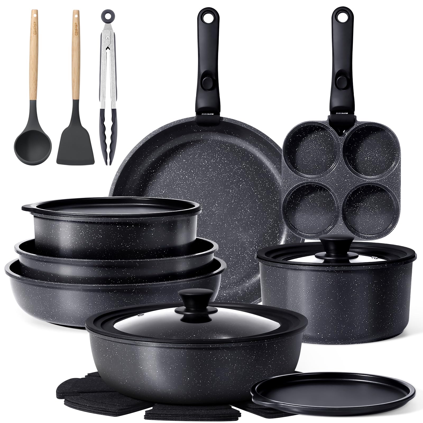 GiPP 21 Piece Ceramic Cookware Set