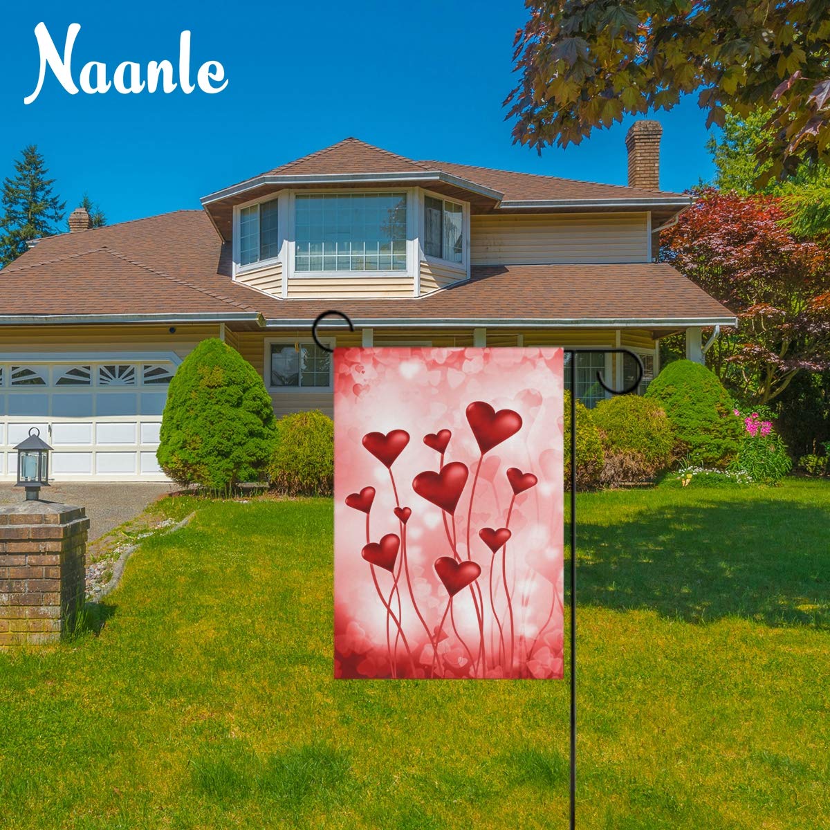 Valentinstags Flagge – 30,5x45,7 Cm – Doppelseitig Rotes Herz – Polyester Gartenfahne Für Haus & Outdoor-Deko