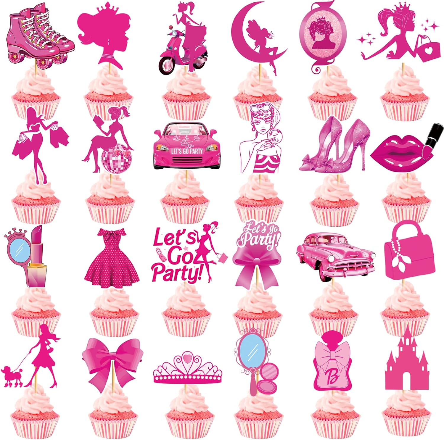 48 Pcs Barbie Cupcake Toppers Princess Cupcake Toppers Barbie Cake Decorations Barbie Birthday Party Decorations Barbie Decorations Birthday Girl