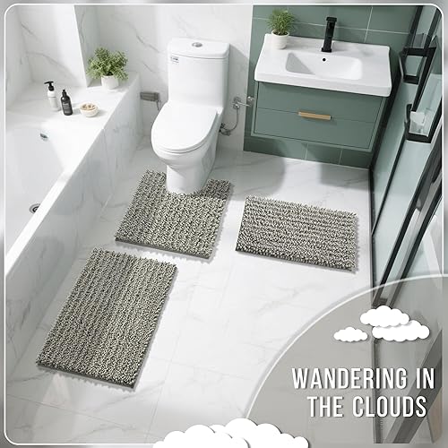 Miniatura 793 de Yimobra - Tapete de baño largo de felpilla, grande de 55.1 x 24 pulgadas, microfibra gruesa, absorbente, extrasuave, antideslizante, peludo, lavable