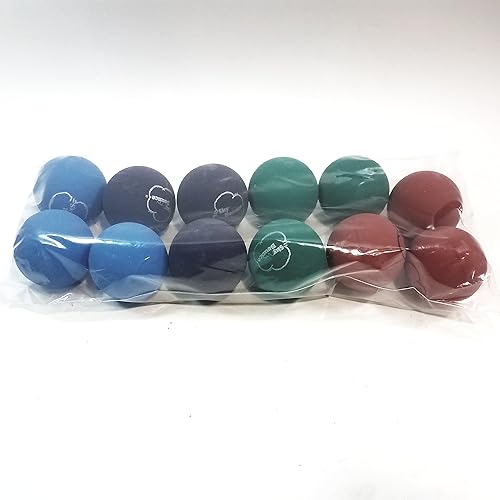 Sky Bounce Juego de 12 pelotas multicolor (1 docena) de balonmano (azul-negro-rojo-verde)