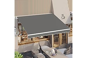 AECOJOY Manual Retractable Awning - Transform Your Patio into an Outdoor Oasis