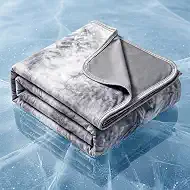 Topcee Cooling Blanket Queen Size 80"x88" for Hot Sleepers | Cold Summer Soft Blanket for Bed Couch and Travel Absorbs Heat Q-Max>0.35 Cool Lightweight Throw for Night Sweats Menopause