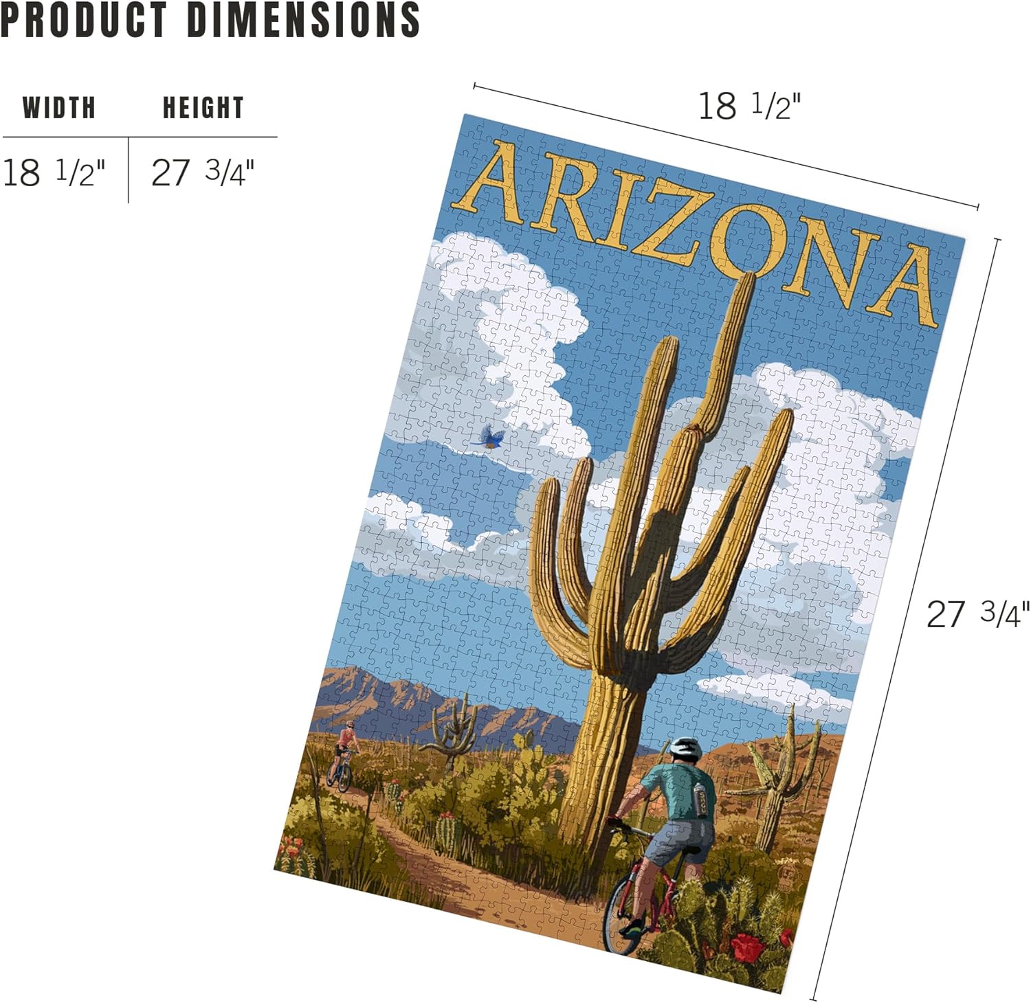 Arizona, Bicycling Scene (1000 Piece Puzzle, Challenging Jigsaw Puzzle for Adults, Made in USA)
