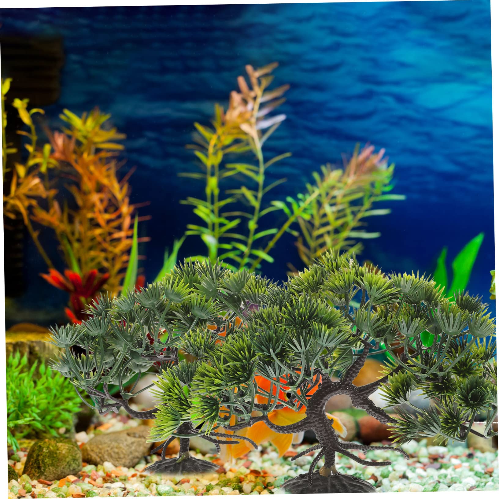 Künstlicher Kiefernbaum Für Aquarium – 21x6x19 Cm, Kunststoff-Dekoration Für Fische & Schildkröten